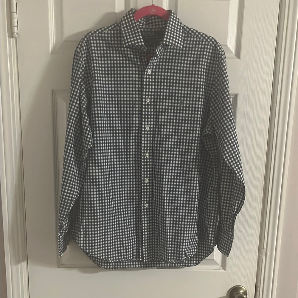 Polo Ralph Lauren Men's Blue and White Checkered Shirt